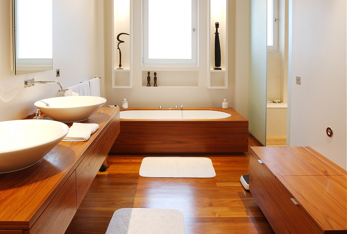 Et pourquoi pas une salle de bain en bois ? astuces bricolage