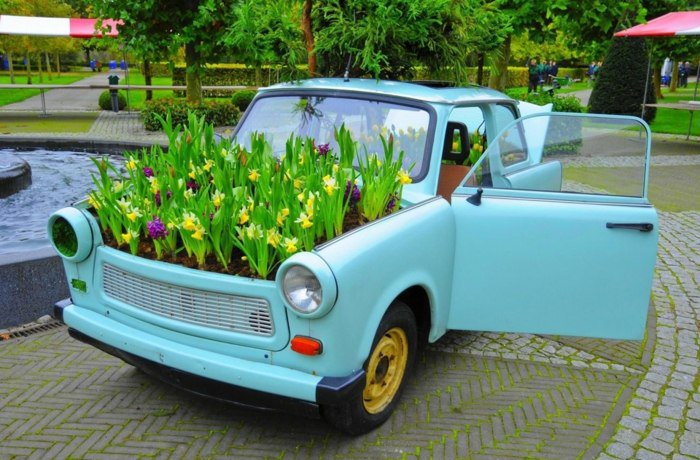 Décoration de jardin avec de la récupération! astuces bricolage Créatif Jardin Recup