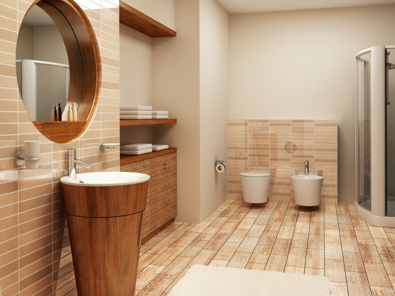 salle de bain en bois 