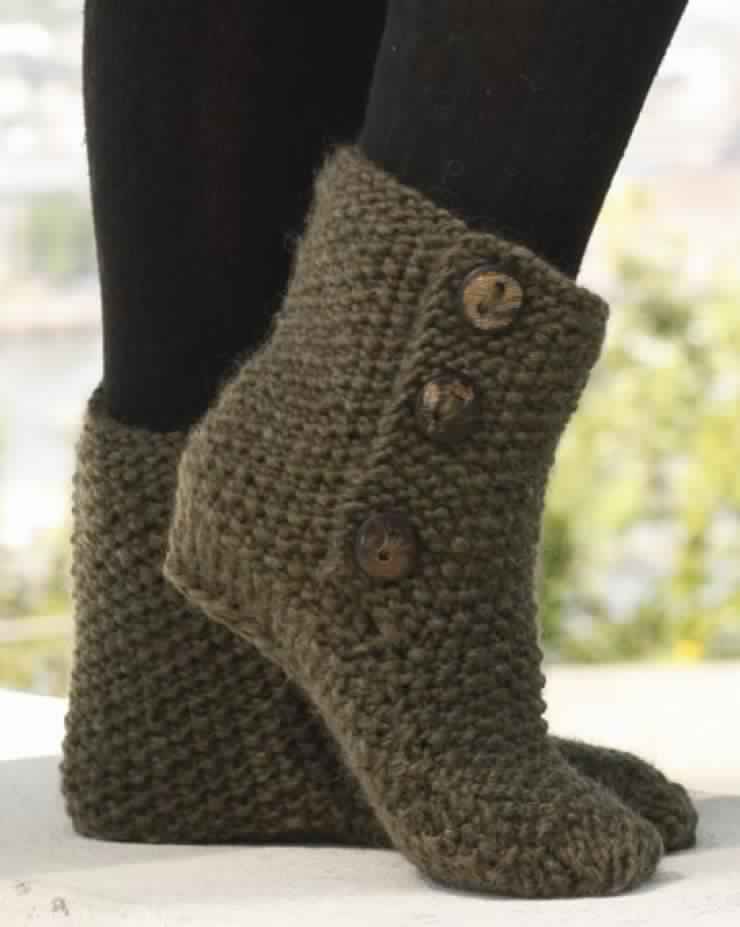 patron pantoufle en tricot 